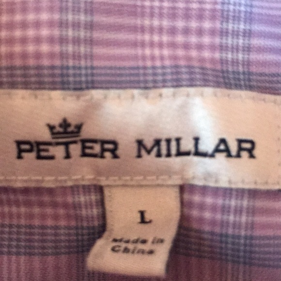 COPY - Peter Millar lavender check cotton/silk/spandex long sleeve button down … - Picture 2 of 5